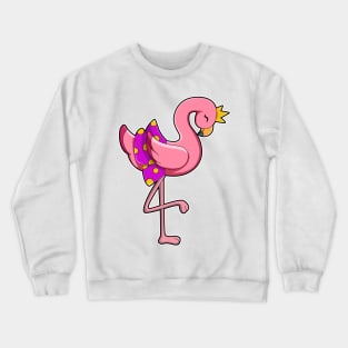 Flamingo with Crown & Skirt Crewneck Sweatshirt